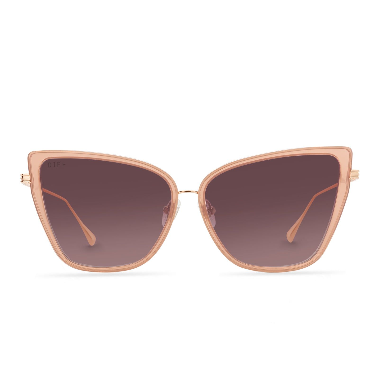 VALERIE - ROSE GOLD + WINE GRADIENT SUNGLASSES sold by Diff Eyewear