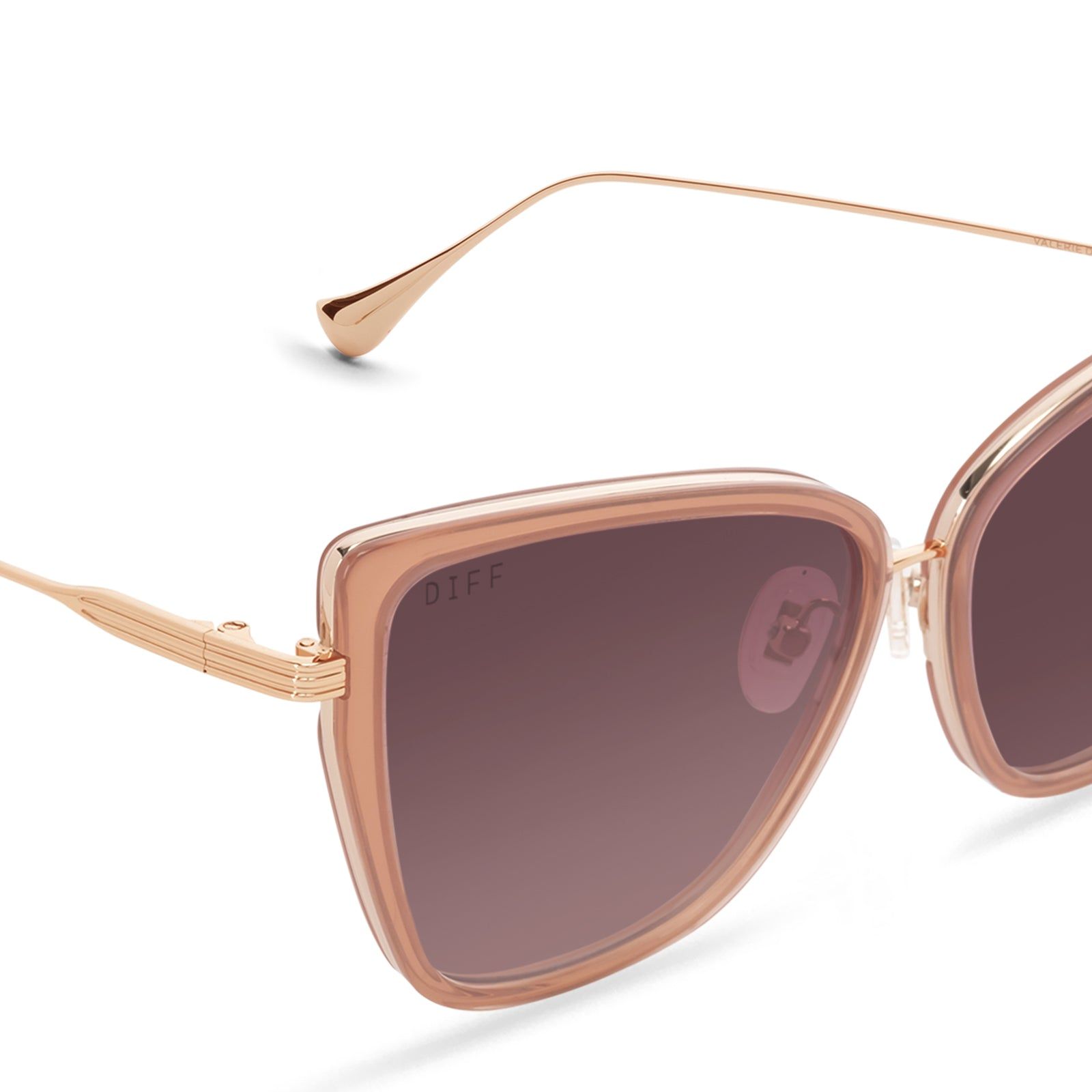 VALERIE - ROSE GOLD + WINE GRADIENT SUNGLASSES sold by Diff Eyewear product image thumbnail 3