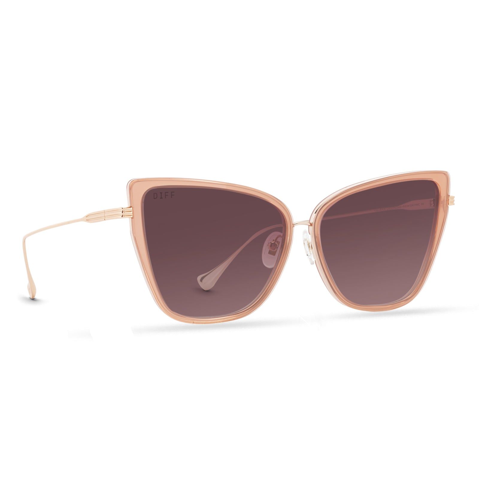 VALERIE - ROSE GOLD + WINE GRADIENT SUNGLASSES sold by Diff Eyewear product image thumbnail 2