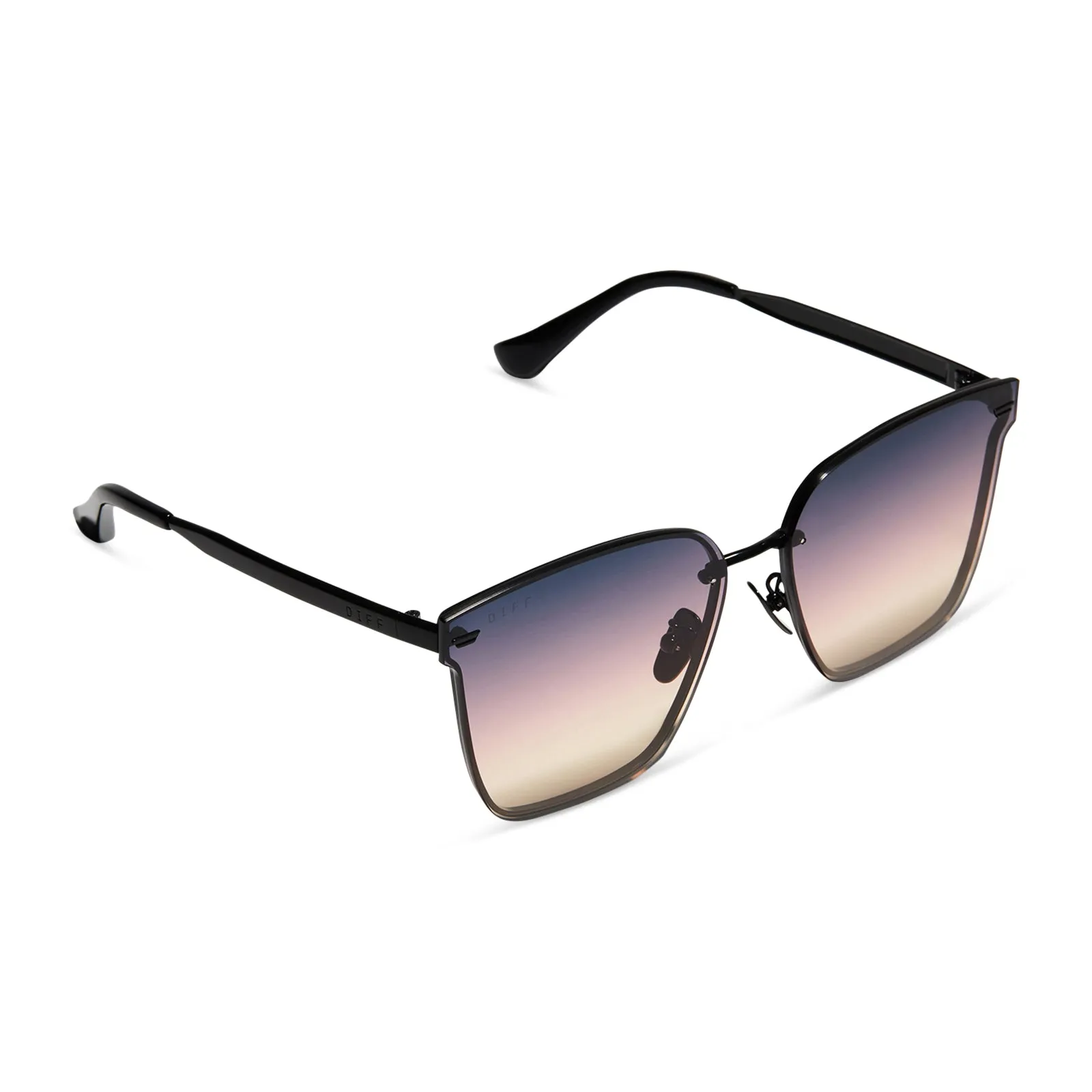 BELLA V - MATTE BLACK + TWILIGHT GRADIENT SUNGLASSES sold by Diff Eyewear product image thumbnail 4