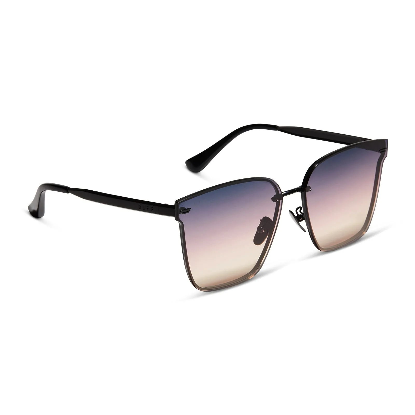 BELLA V - MATTE BLACK + TWILIGHT GRADIENT SUNGLASSES sold by Diff Eyewear product image thumbnail 2