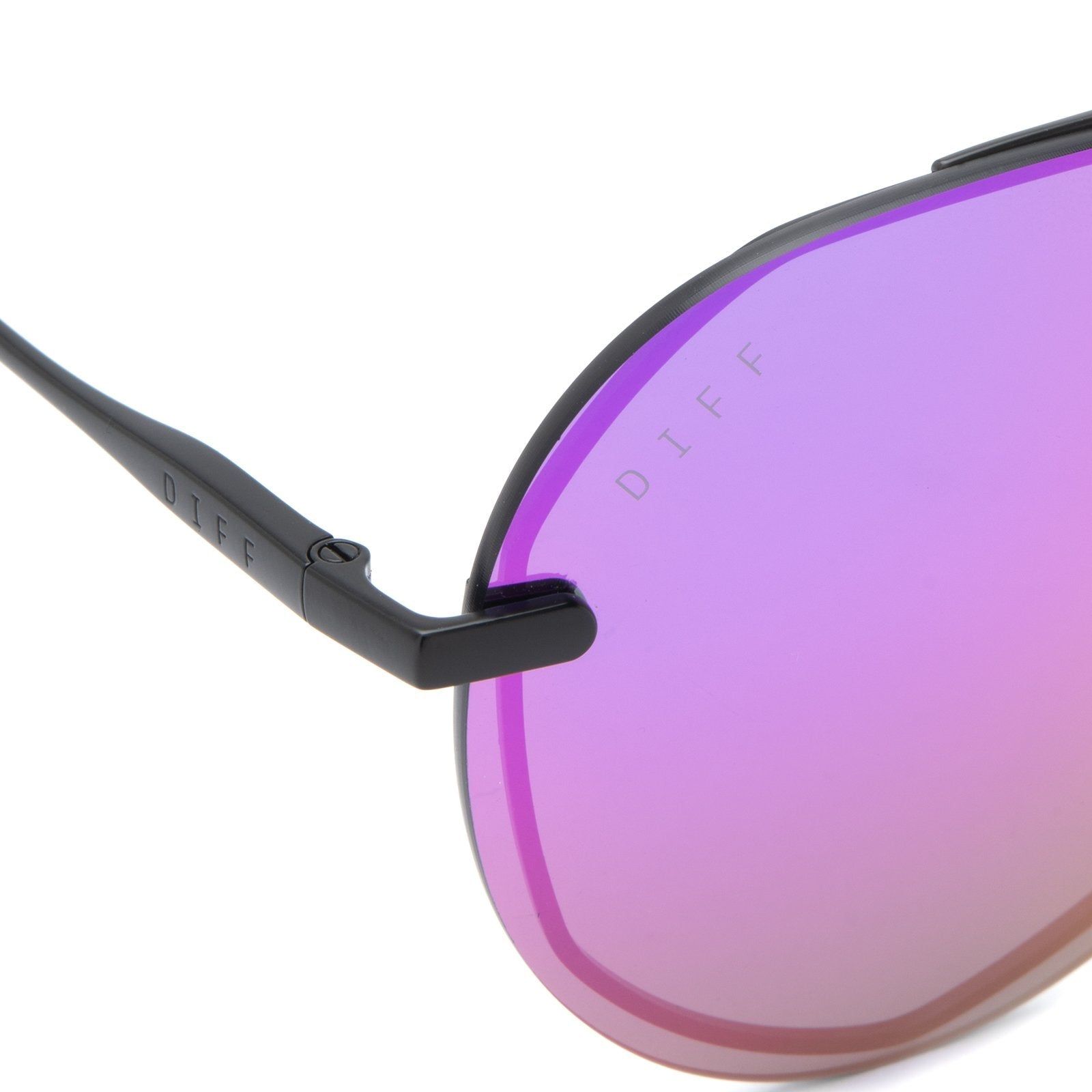 LENOX - MATTE BLACK + PURPLE MIRROR POLARIZED SUNGLASSES sold by Diff Eyewear product image thumbnail 3