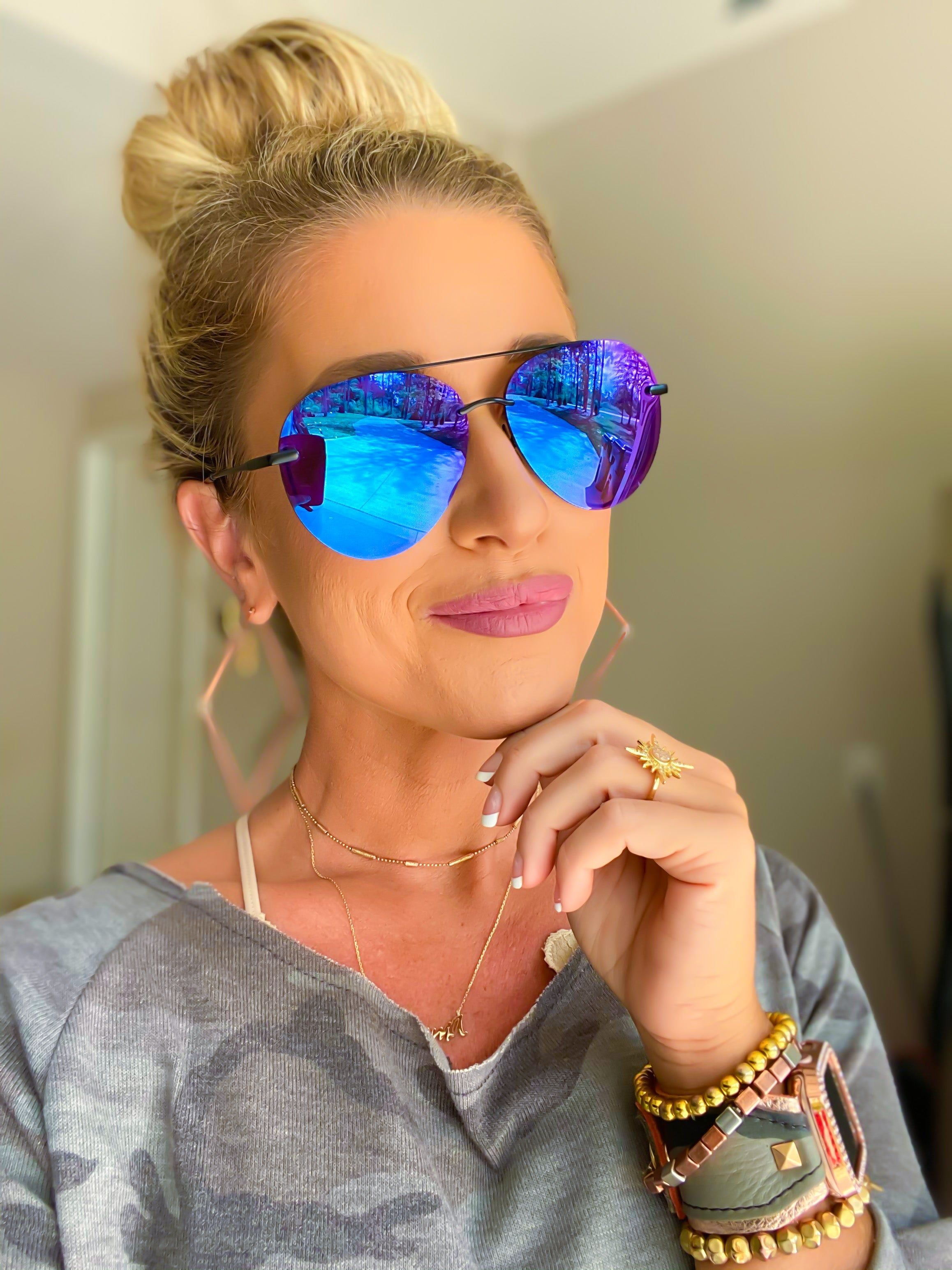 LENOX - MATTE BLACK + PURPLE MIRROR POLARIZED SUNGLASSES sold by Diff Eyewear product image thumbnail 5