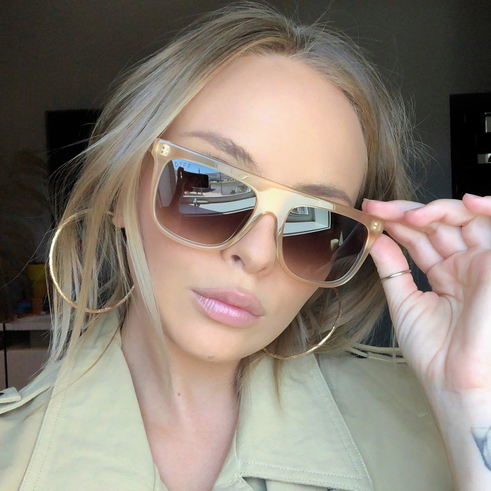 STEVIE - MELON CRUSH + GREY GRADIENT SUNGLASSES sold by Diff Eyewear product image thumbnail 5