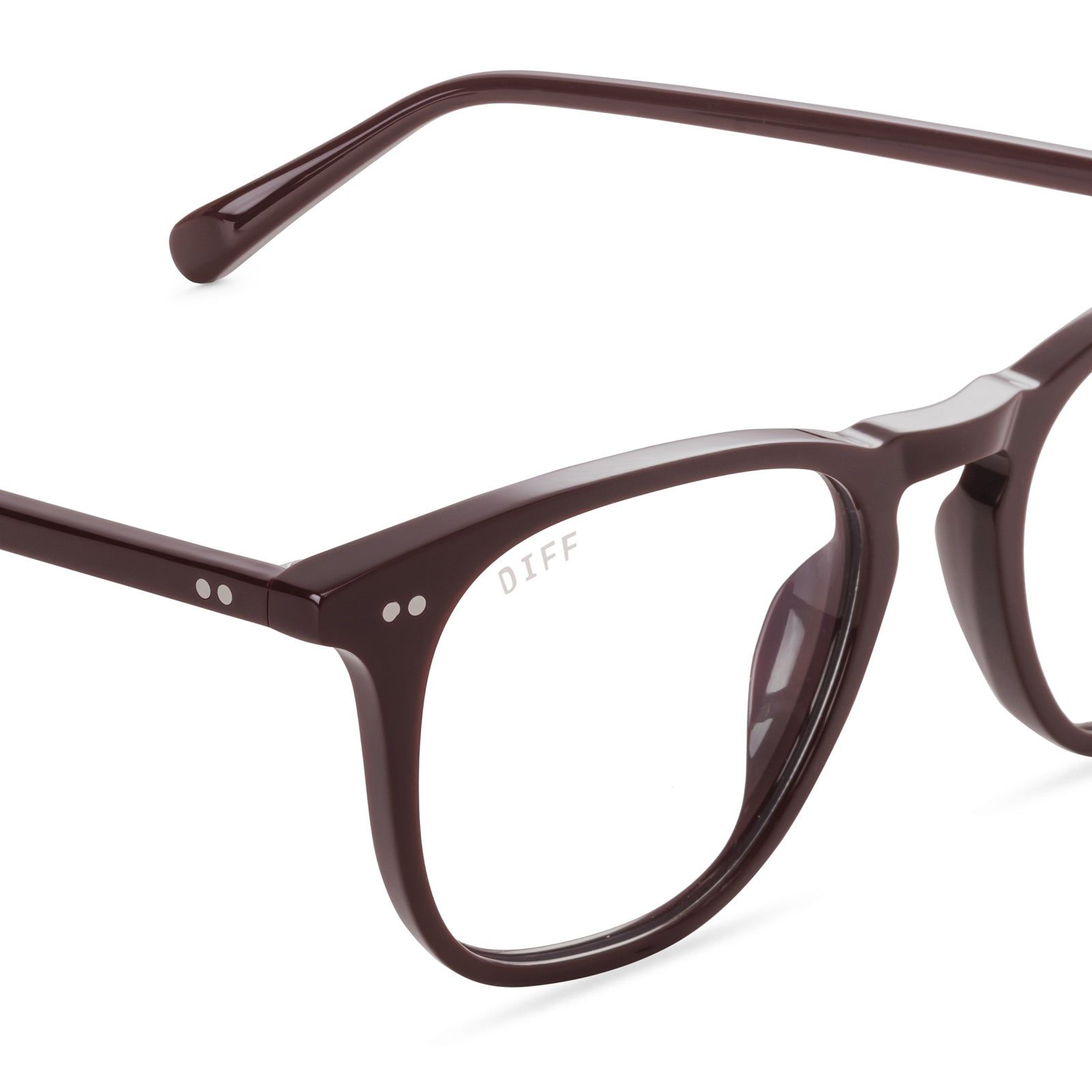 MAXWELL - CLARET + CLEAR GLASSES sold by Diff Eyewear product image thumbnail 3