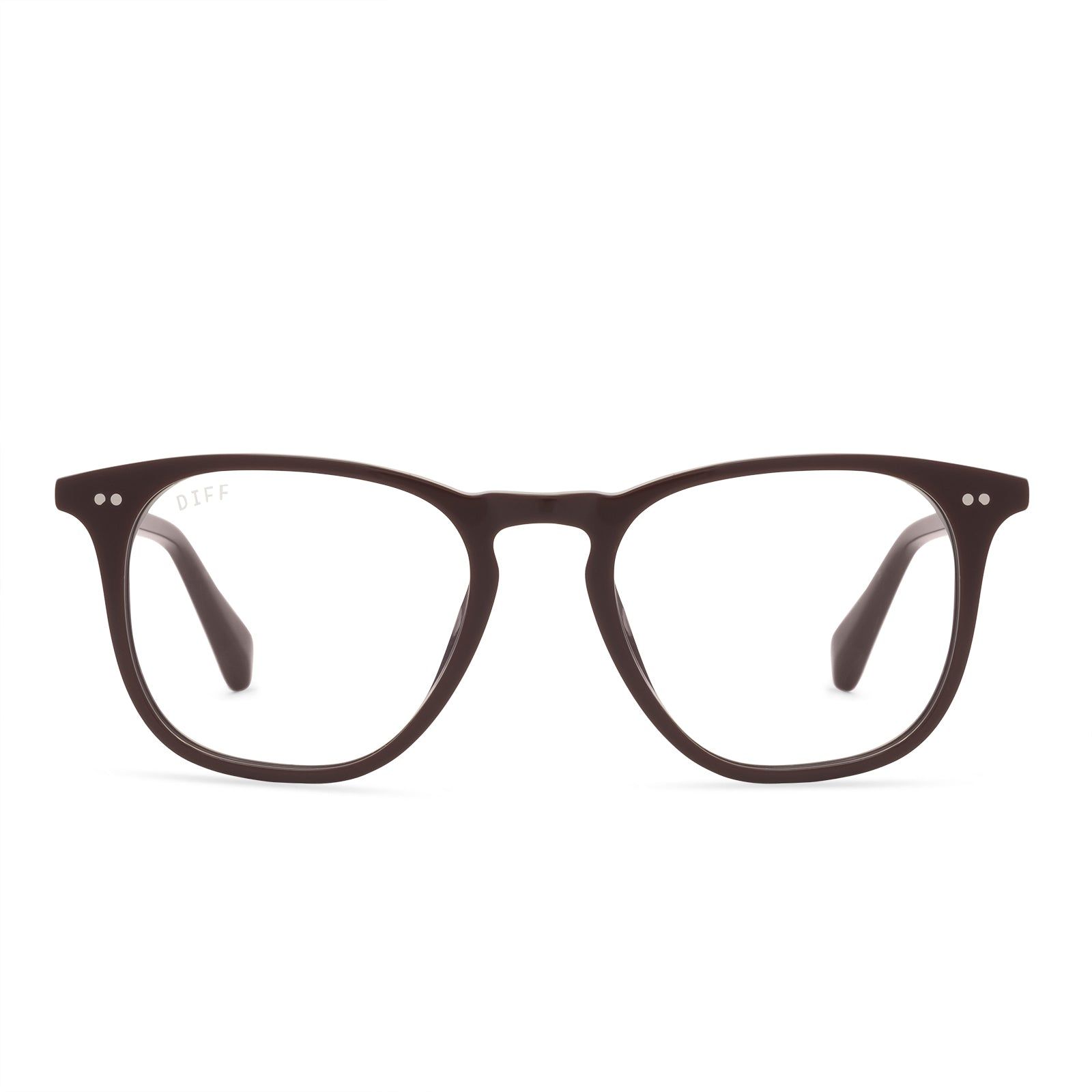 MAXWELL - CLARET + CLEAR GLASSES sold by Diff Eyewear