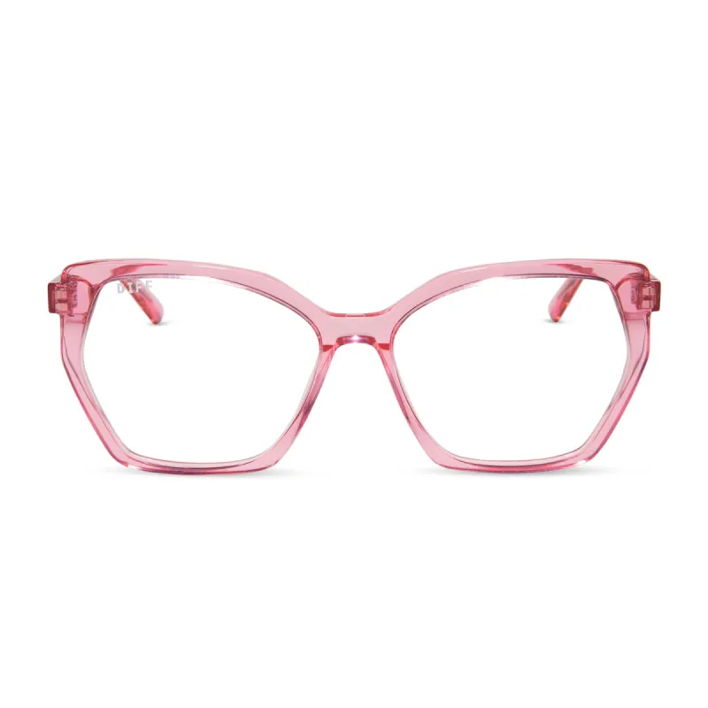 MAISIE - CANDY PINK CRYSTAL + PRESCRIPTION GLASSES sold by Diff Eyewear