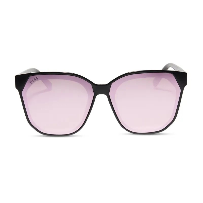 SIA - BLACK + CHERRY BLOSSOM MIRROR SUNGLASSES sold by Diff Eyewear