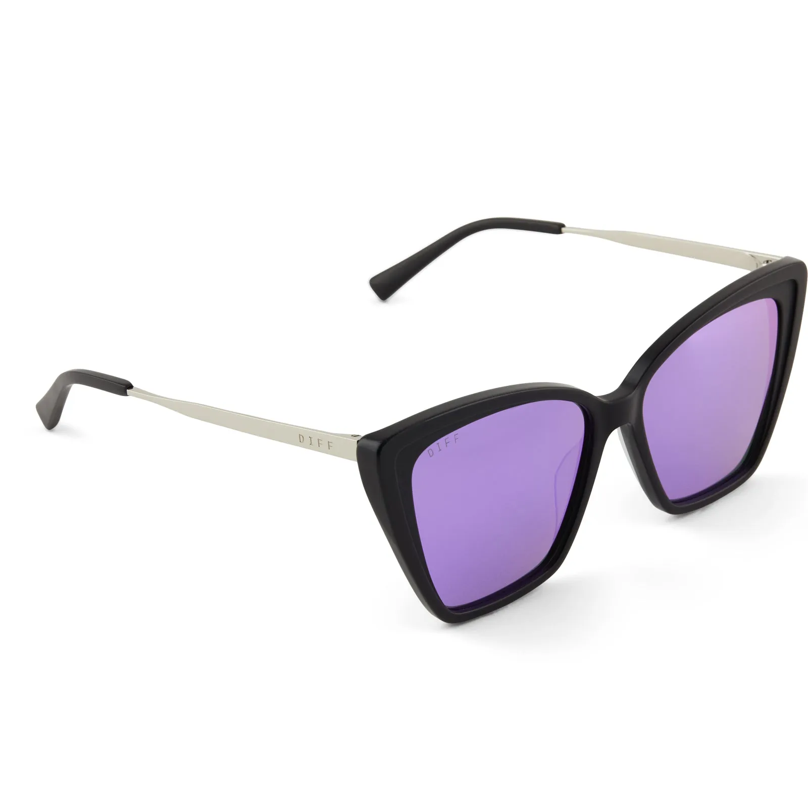 BECKY II - MATTE BLACK + PURPLE MIRROR + POLARIZED SUNGLASSES sold by Diff Eyewear product image thumbnail 4