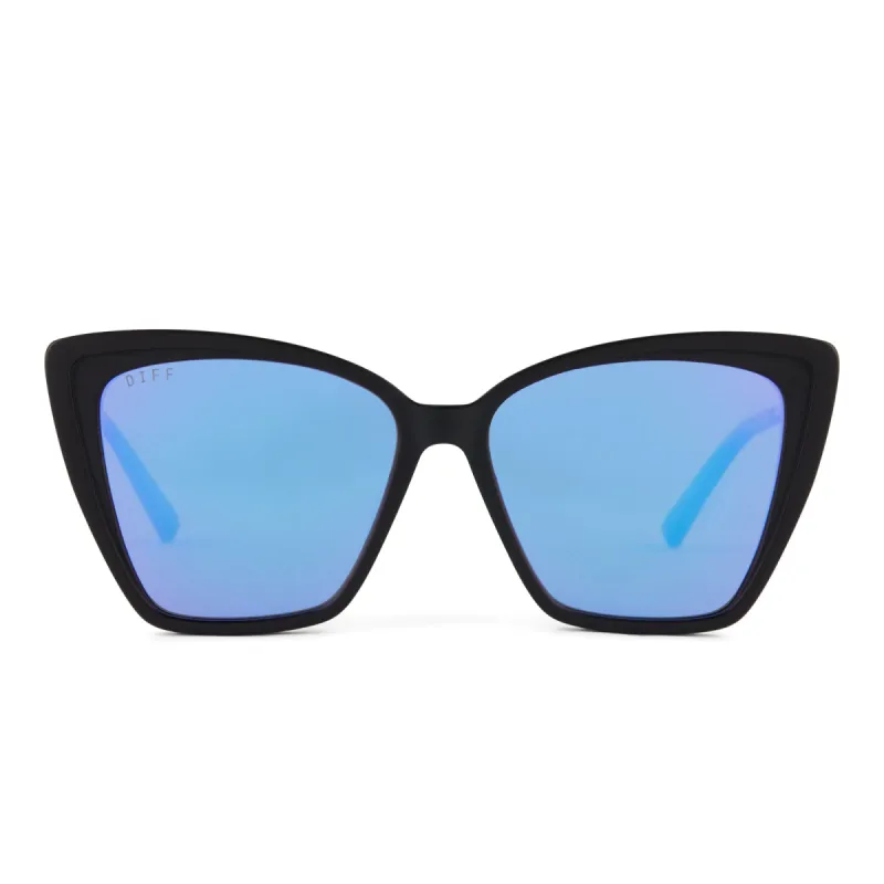 BECKY II - MATTE BLACK + PURPLE MIRROR + POLARIZED SUNGLASSES sold by Diff Eyewear