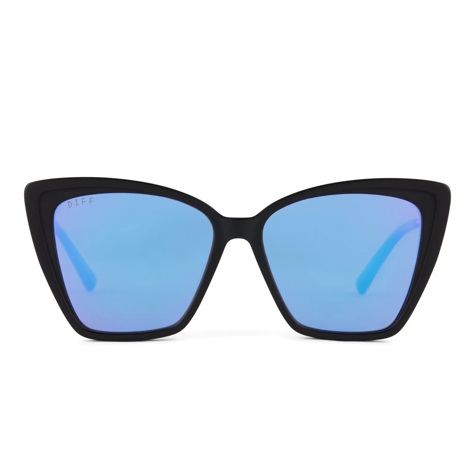 BECKY II - MATTE BLACK + PURPLE MIRROR + POLARIZED SUNGLASSES sold by Diff Eyewear