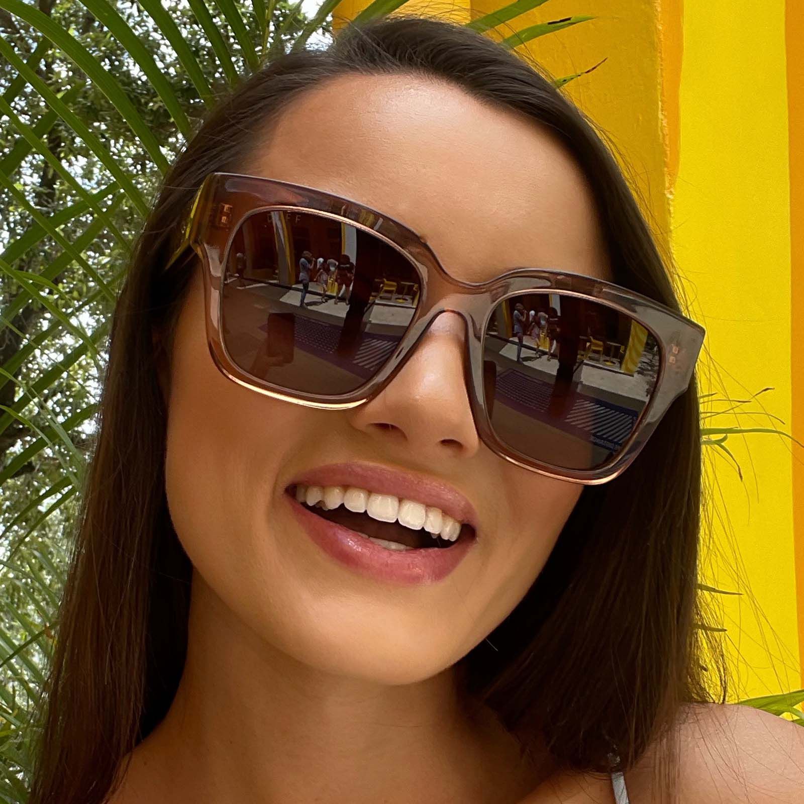 BELLA II - DUNES CRYSTAL + BROWN GRADIENT POLARIZED SUNGLASSES sold by Diff Eyewear product image thumbnail 5