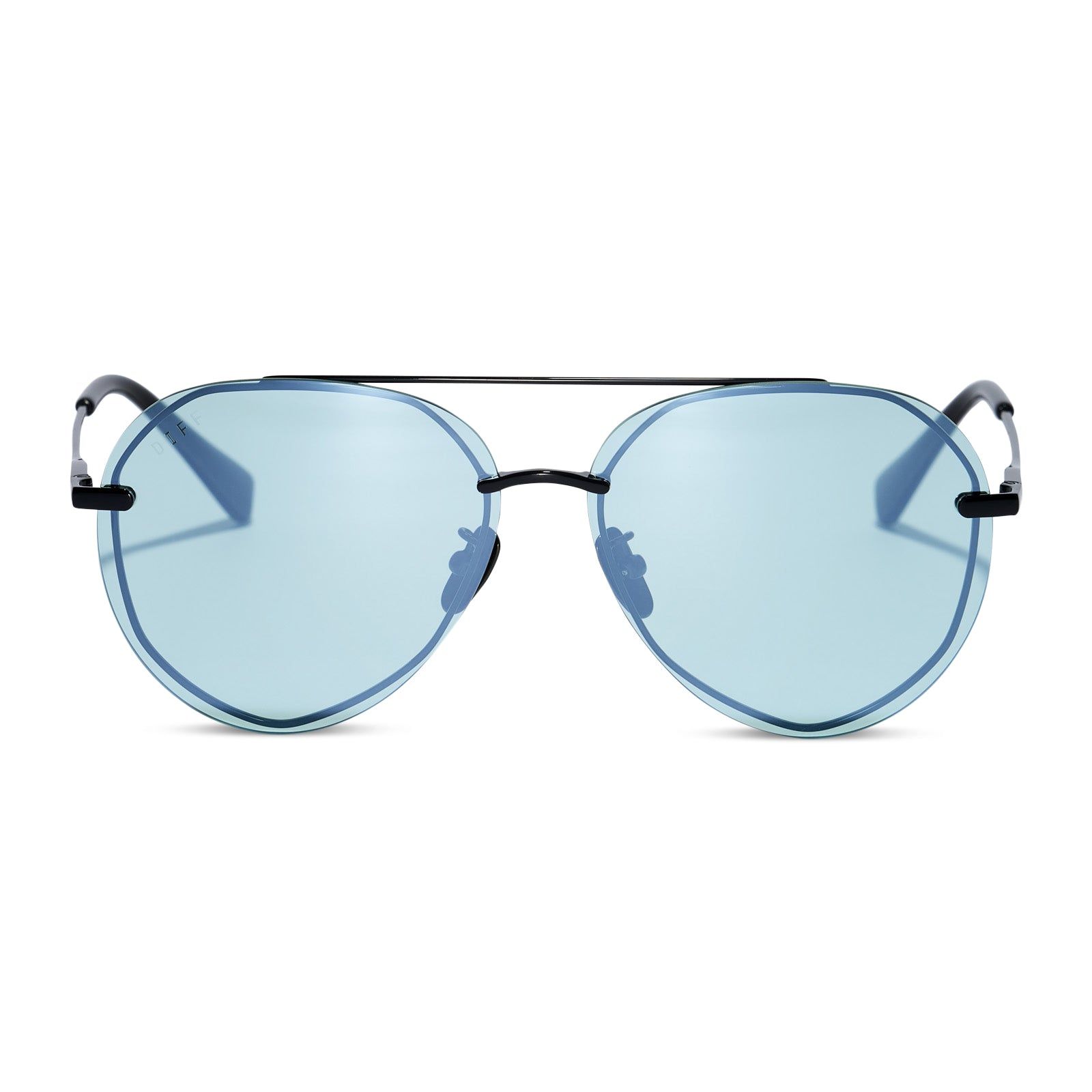 LENOX - BLACK + TURQUOISE MIRROR SUNGLASSES sold by Diff Eyewear