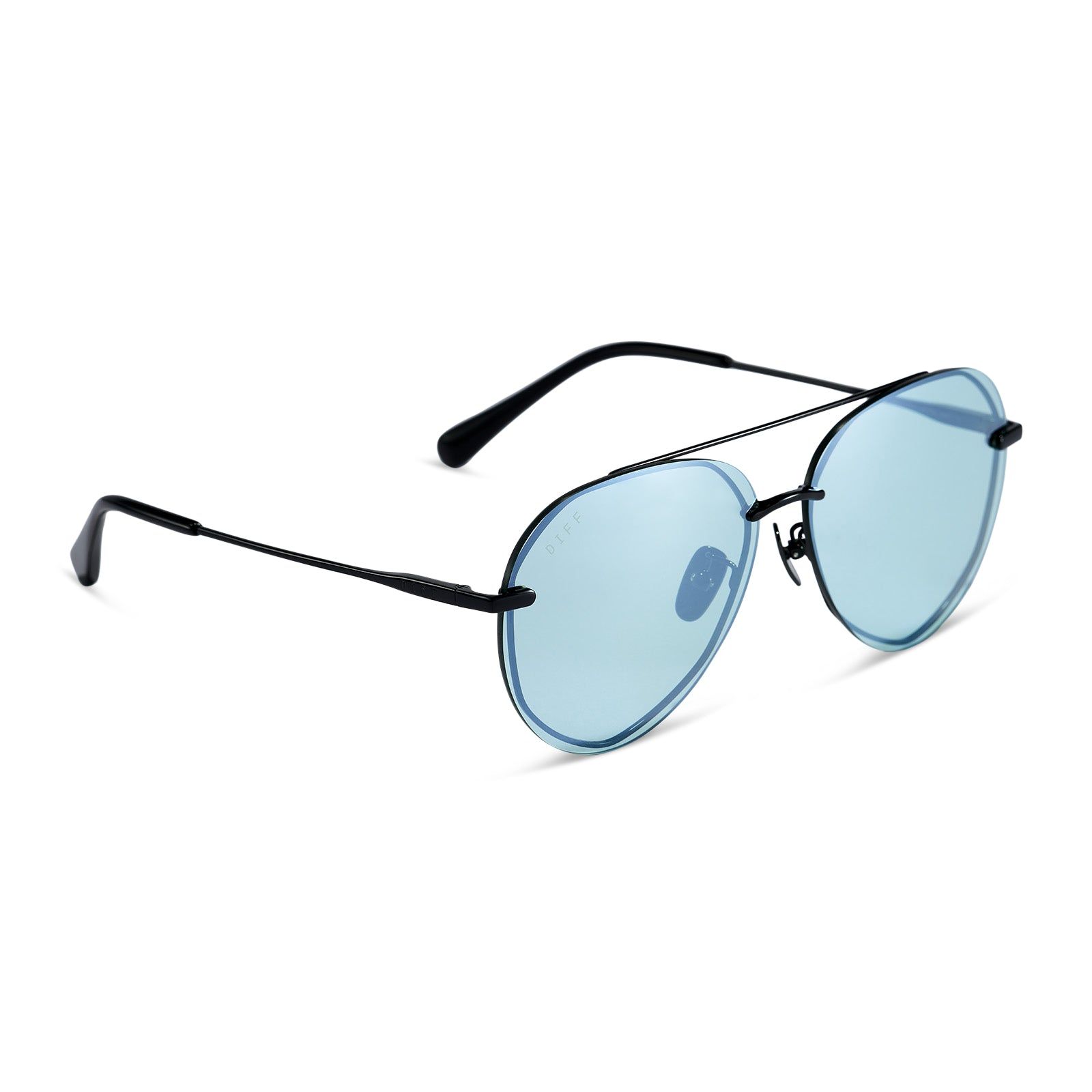LENOX - BLACK + TURQUOISE MIRROR SUNGLASSES sold by Diff Eyewear product image thumbnail 2
