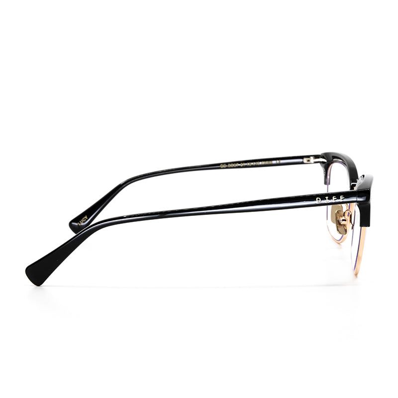 LUCY - GOLD BLACK ACETATE + BLUE LIGHT TECHNOLOGY CLEAR GLASSES sold by Diff Eyewear product image thumbnail 3