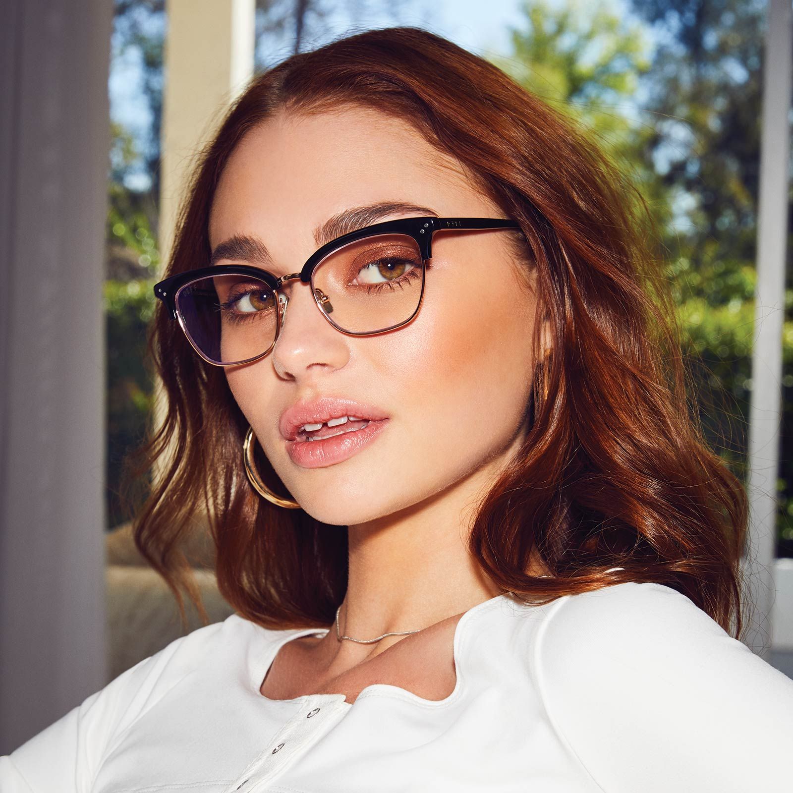 LUCY - GOLD BLACK ACETATE + BLUE LIGHT TECHNOLOGY CLEAR GLASSES sold by Diff Eyewear product image thumbnail 4