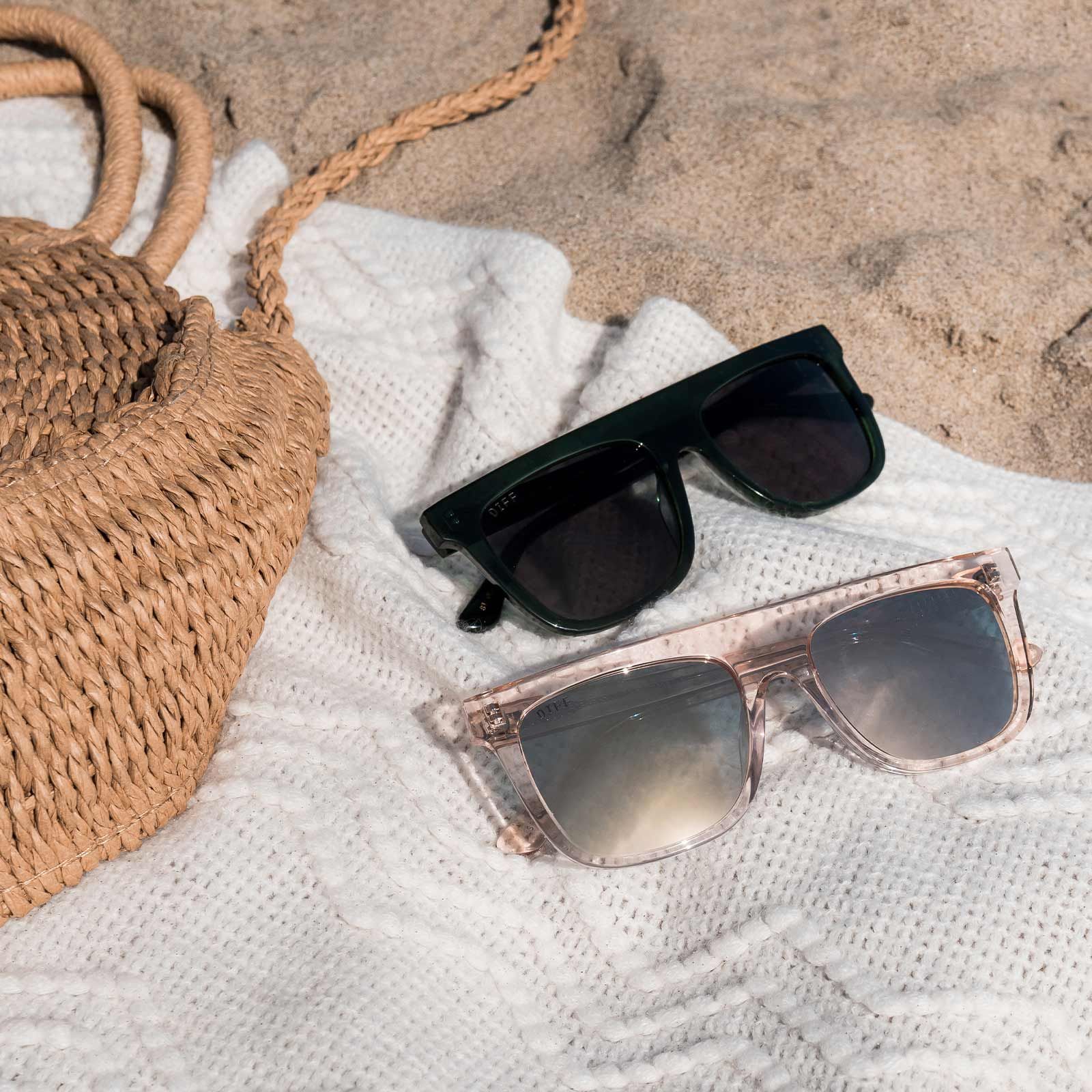 STEVIE - SANDSTONE CRYSTAL + BEIGE MIRROR + POLARIZED SUNGLASSES sold by Diff Eyewear product image thumbnail 5