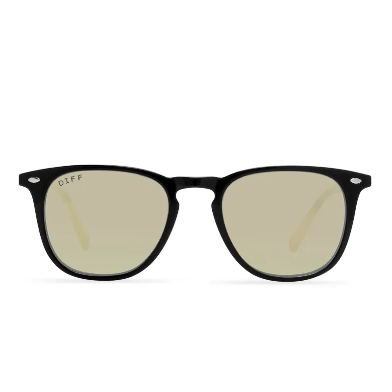 BRODY - BLACK + GOLD MIRROR SUNGLASSES sold by Diff Eyewear