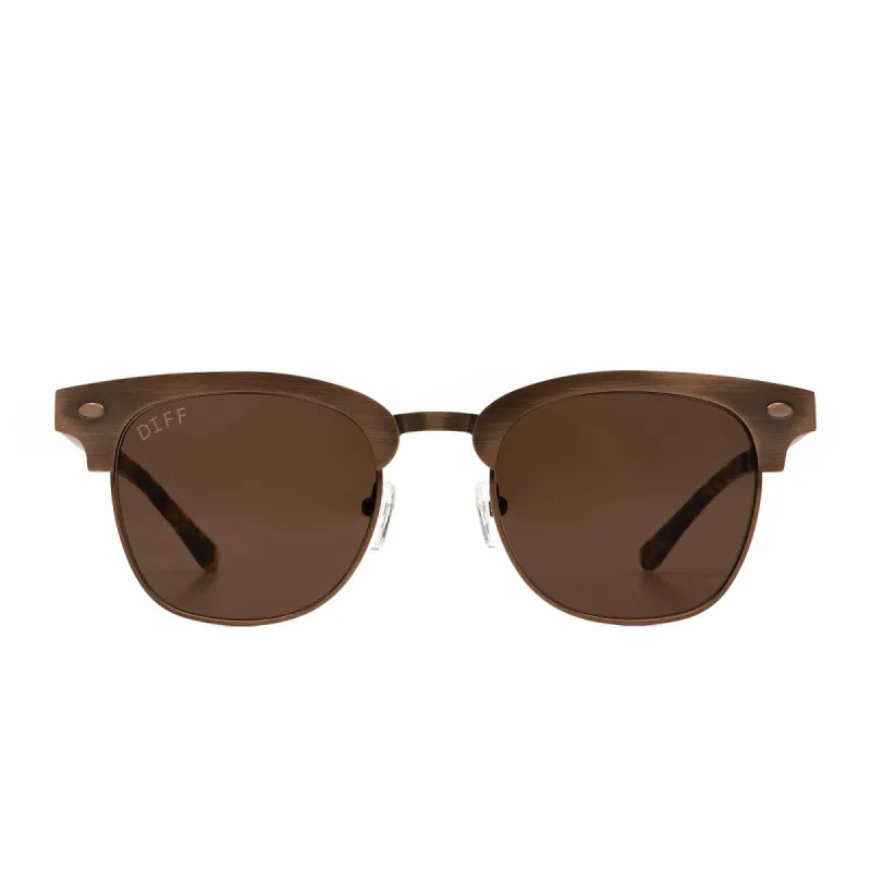 EMMETT - BRUSHED BROWN + BROWN SUNGLASSES sold by Diff Eyewear