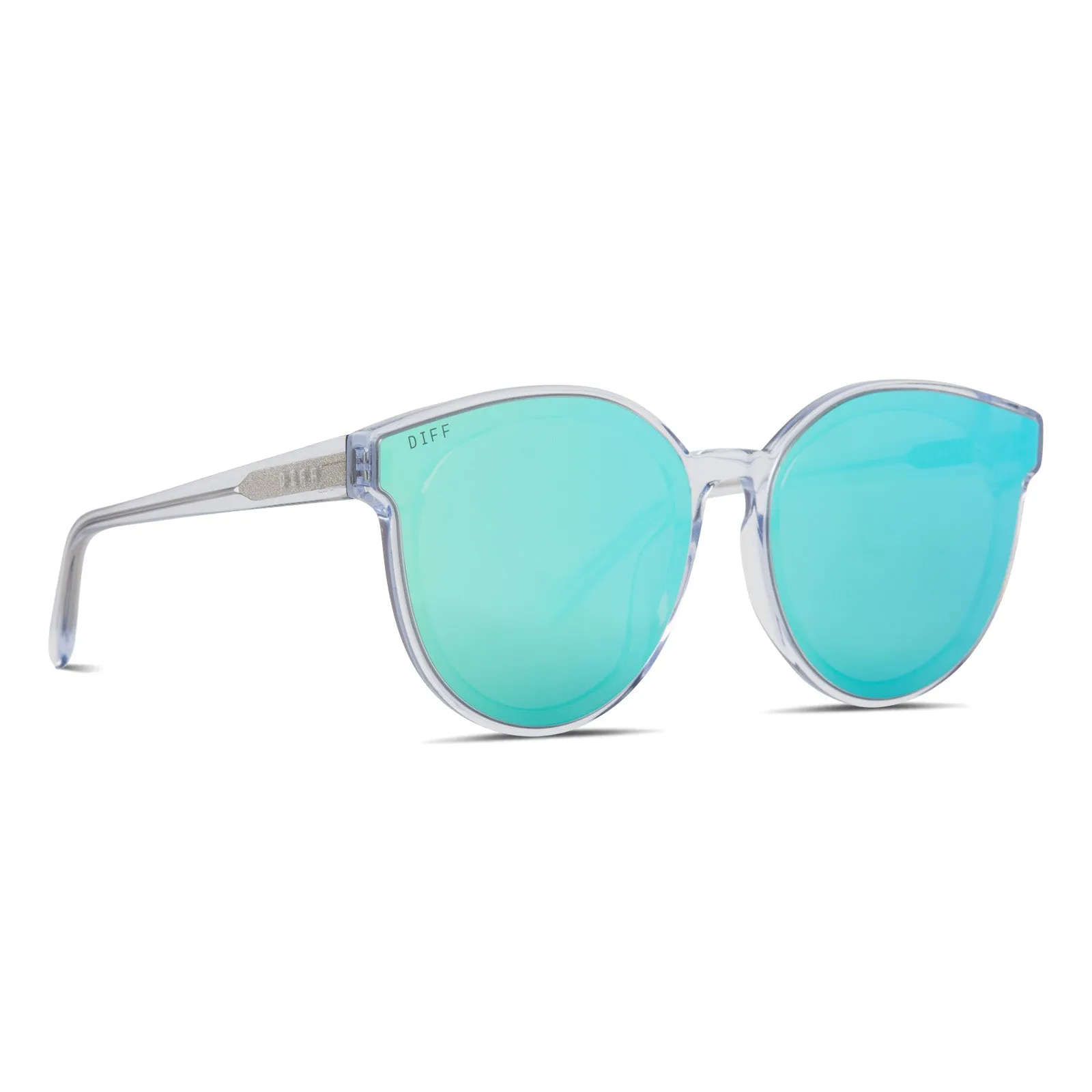 GEMMA - CLEAR CRYSTAL + TEAL MIRROR SUNGLASSES sold by Diff Eyewear product image thumbnail 2