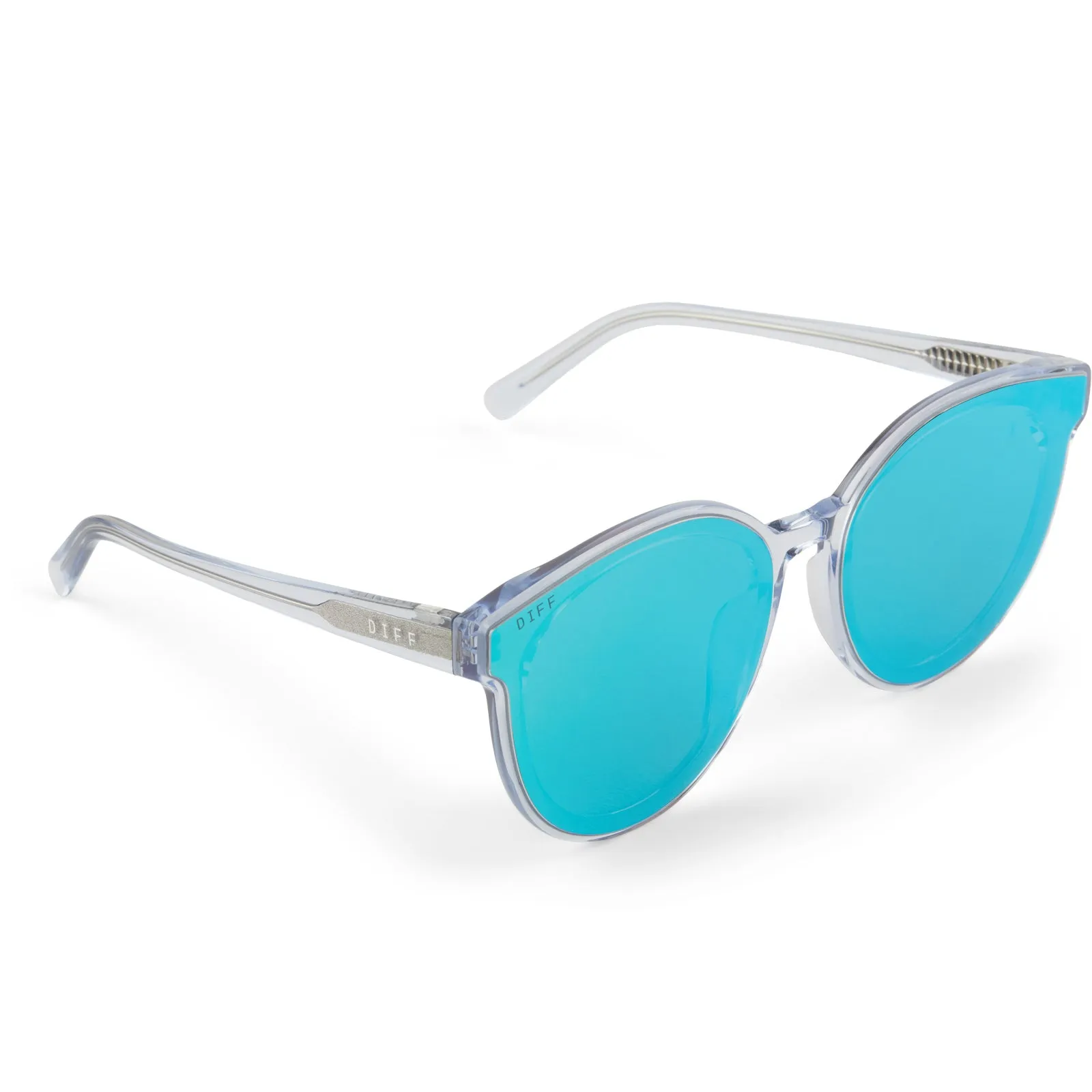 GEMMA - CLEAR CRYSTAL + TEAL MIRROR SUNGLASSES sold by Diff Eyewear product image thumbnail 4