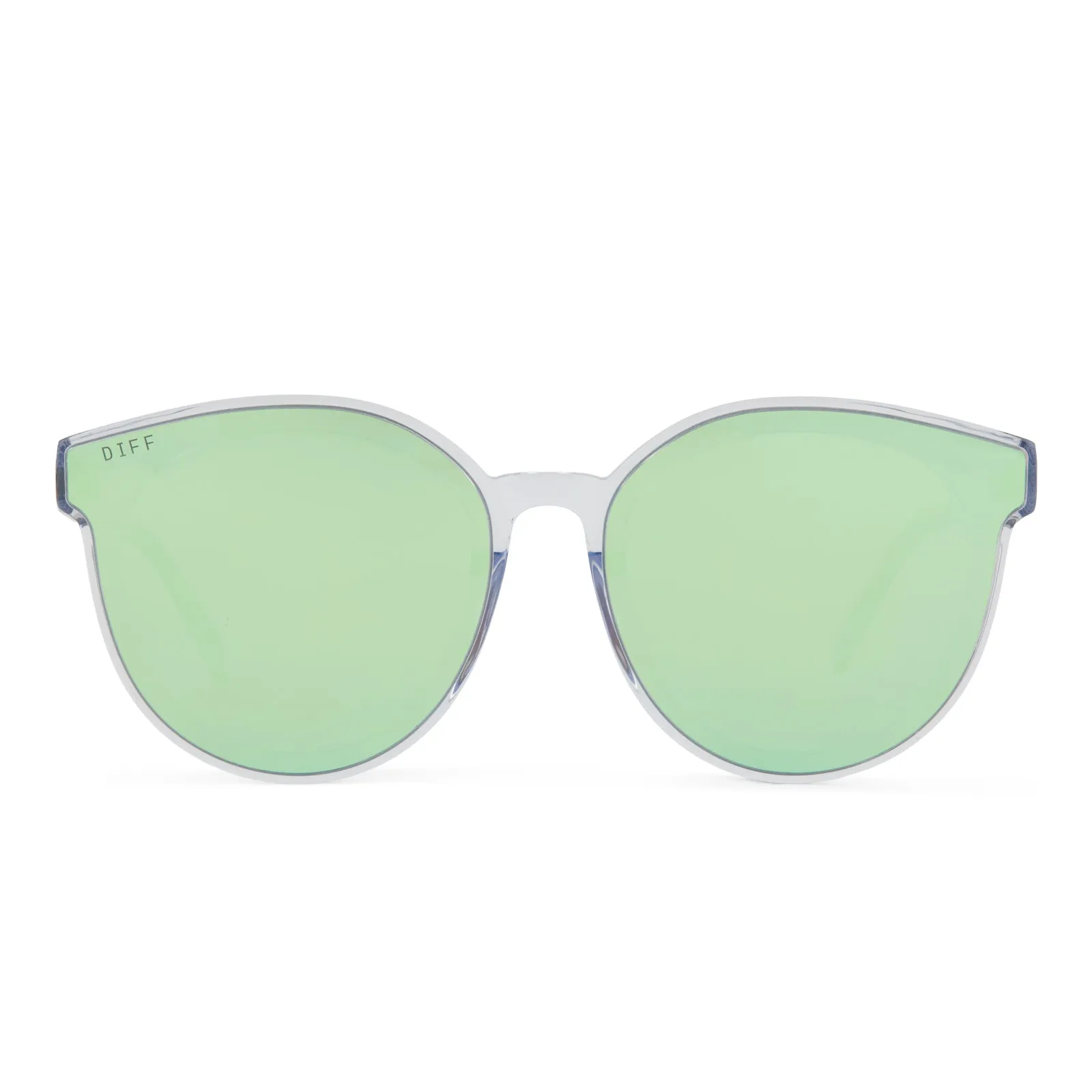 GEMMA - CLEAR CRYSTAL + TEAL MIRROR SUNGLASSES sold by Diff Eyewear