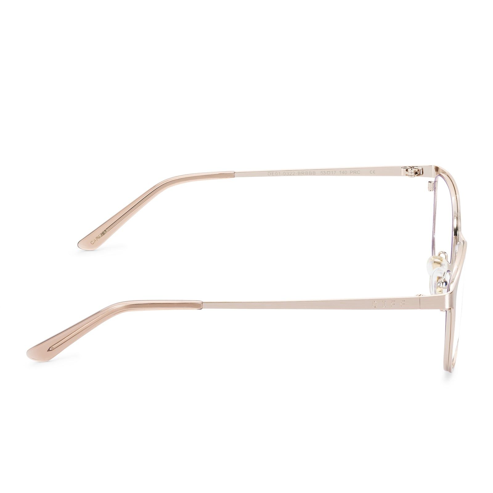 CARMEN - BRUSHED ROSE GOLD + CLEAR GLASSES sold by Diff Eyewear product image thumbnail 4
