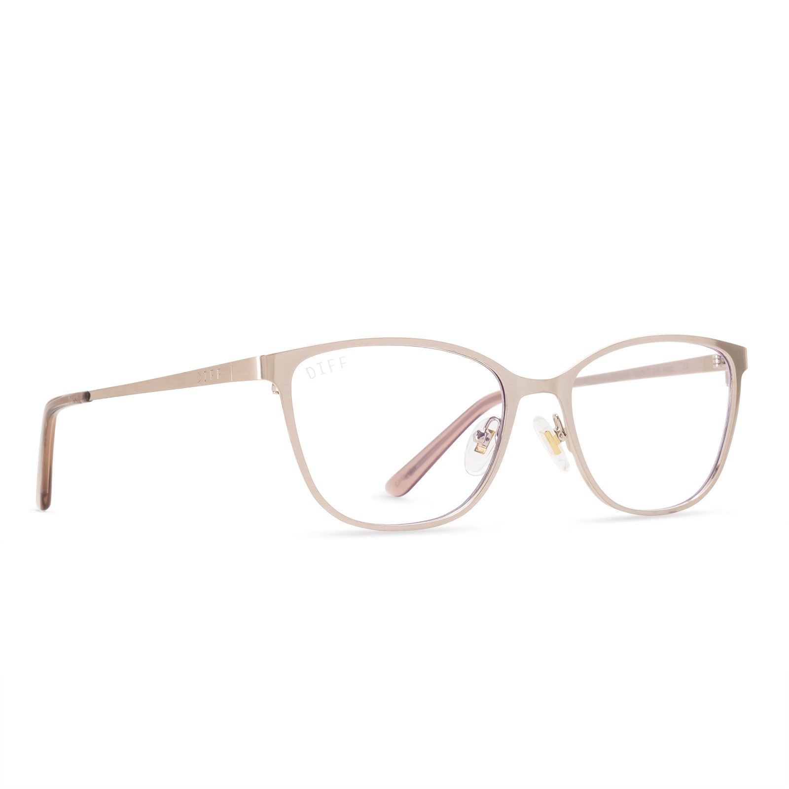 CARMEN - BRUSHED ROSE GOLD + CLEAR GLASSES sold by Diff Eyewear product image thumbnail 2