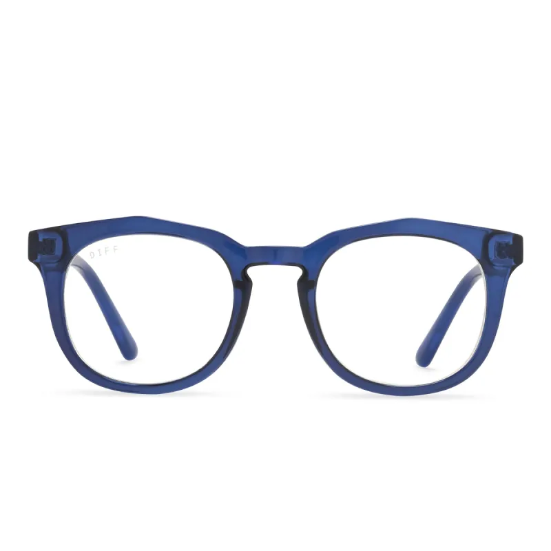 ROWAN - NAVY CRYSTAL + BLUE LIGHT TECHNOLOGY GLASSES sold by Diff Eyewear