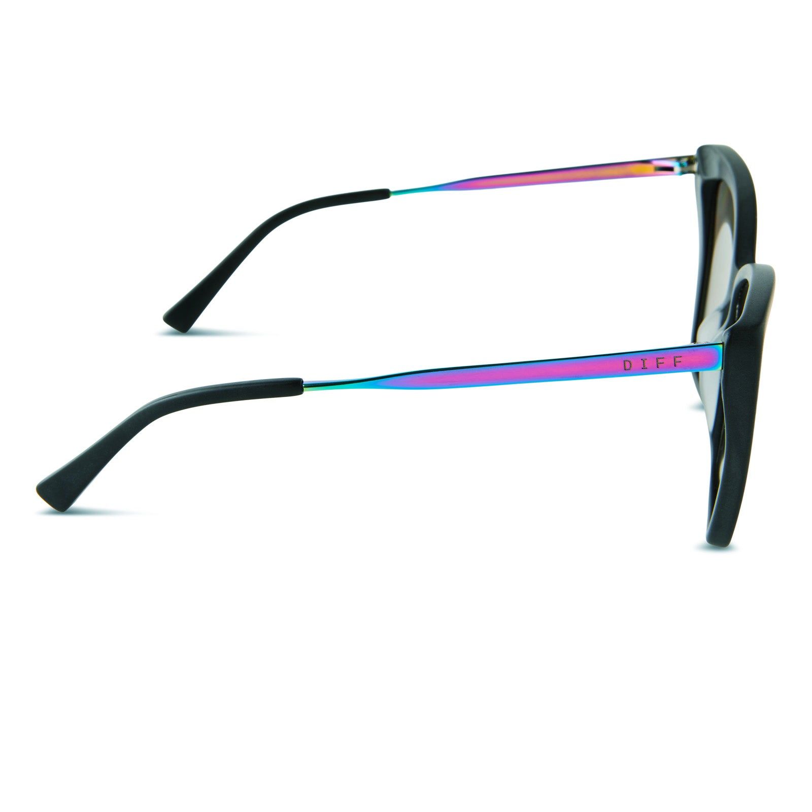 BECKY II - MATTE BLACK OIL SLICK + GREY MIRROR SUNGLASSES sold by Diff Eyewear product image thumbnail 4
