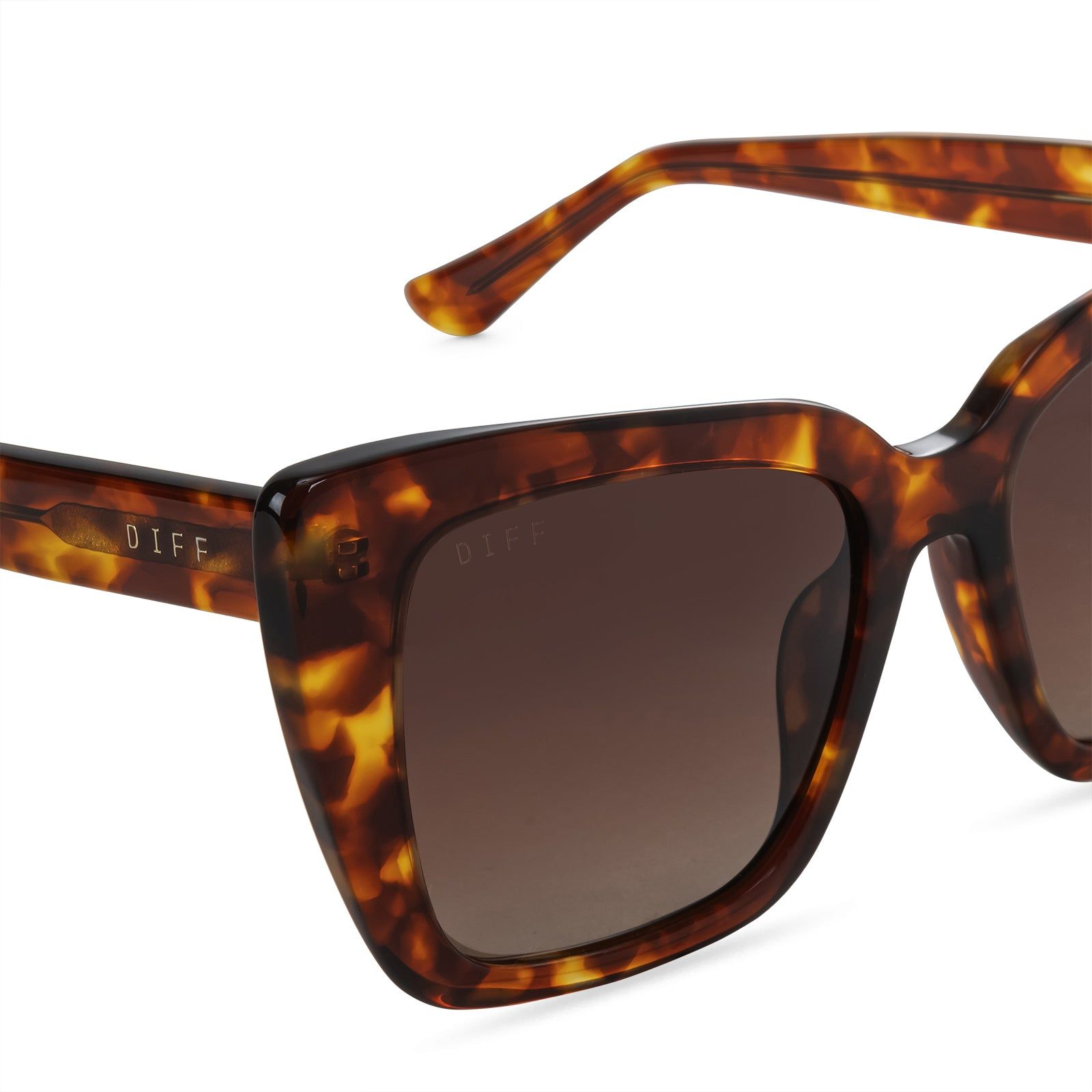 LIZZY - AMBER TORTOISE + BROWN GRADIENT + POLARIZED SUNGLASSES sold by Diff Eyewear product image thumbnail 3