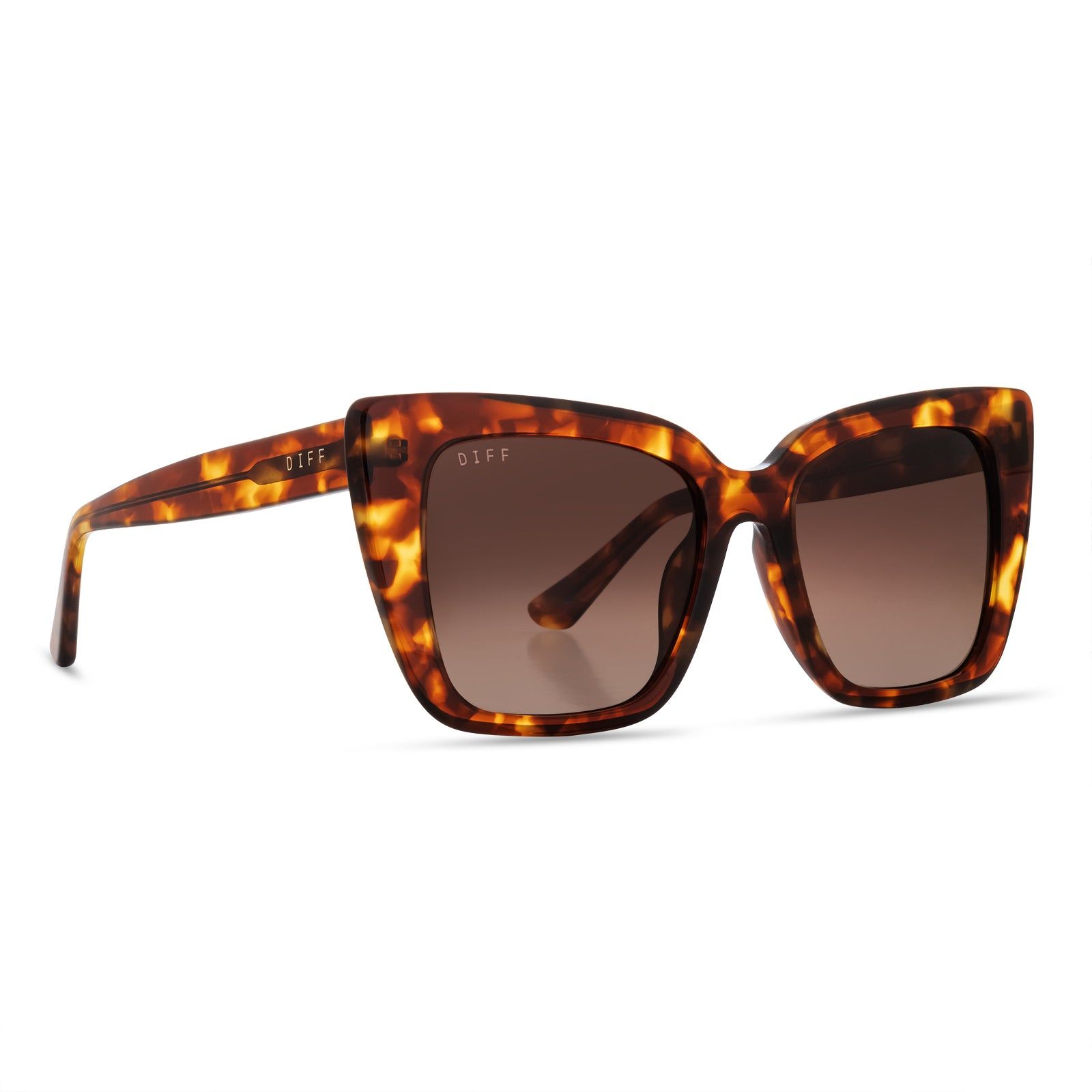 LIZZY - AMBER TORTOISE + BROWN GRADIENT + POLARIZED SUNGLASSES sold by Diff Eyewear product image thumbnail 2