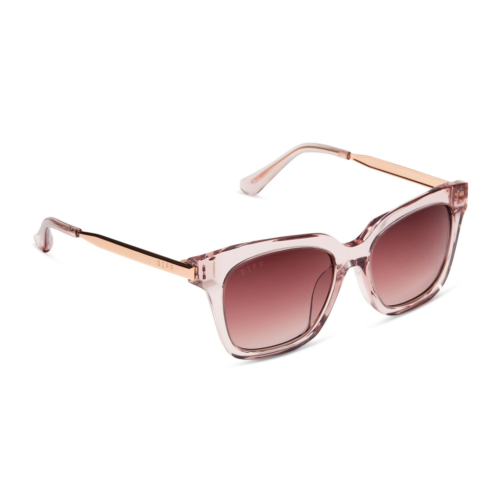 BELLA XS - LIGHT PINK CRYSTAL + WINE GRADIENT SUNGLASSES sold by Diff Eyewear product image thumbnail 2