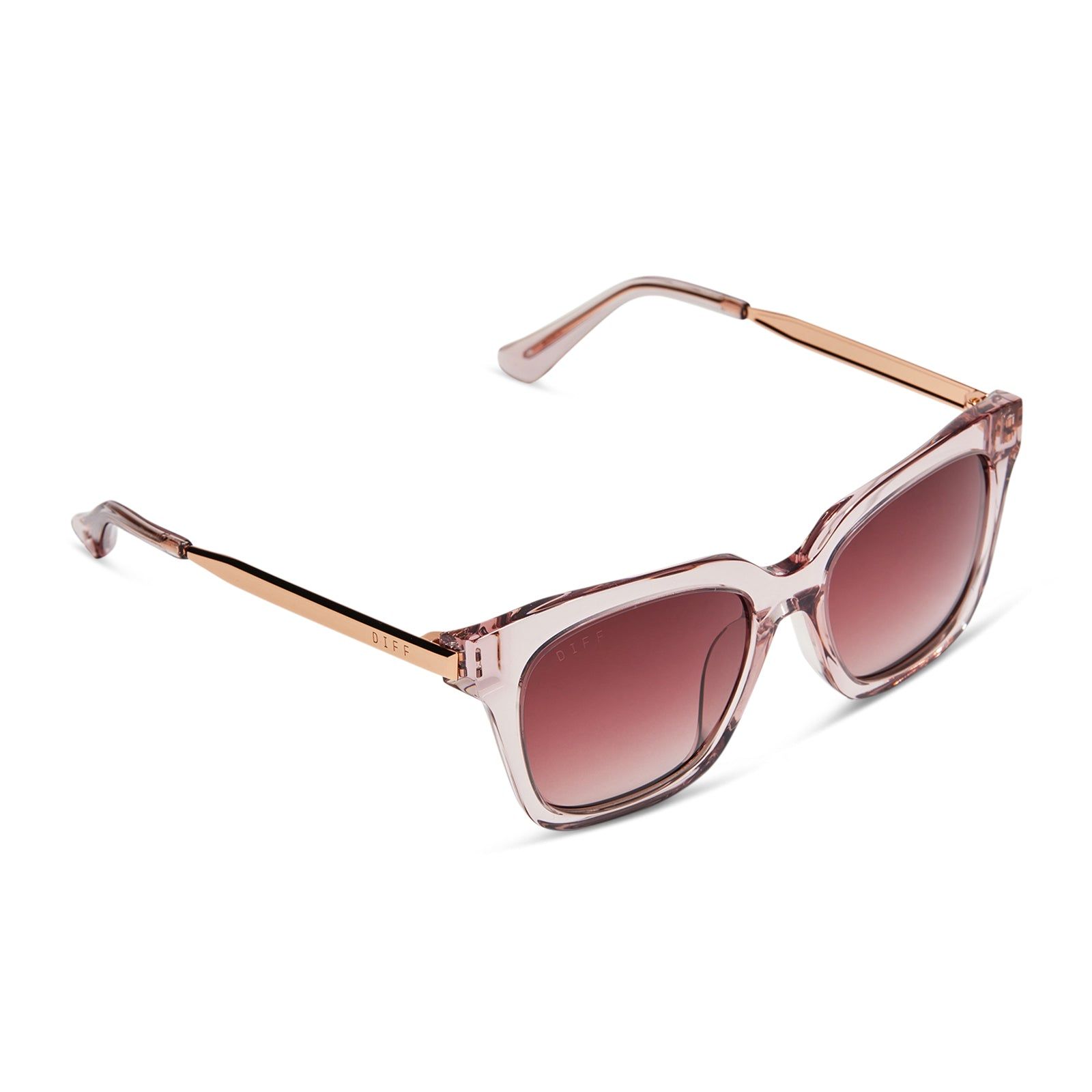 BELLA XS - LIGHT PINK CRYSTAL + WINE GRADIENT SUNGLASSES sold by Diff Eyewear product image thumbnail 4