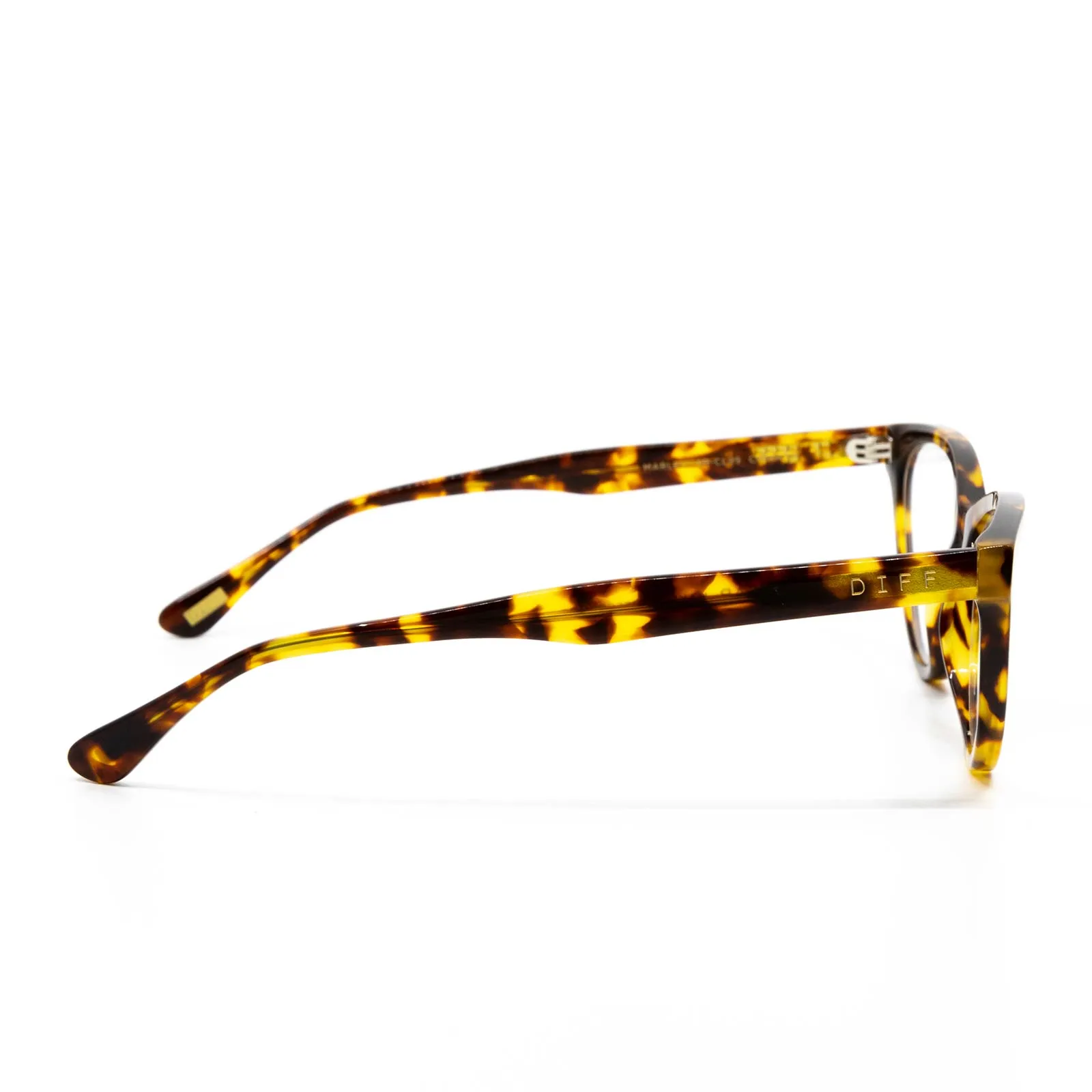 MARLEY - AMBER TORTOISE + BLUE LIGHT TECHNOLOGY CLEAR GLASSES sold by Diff Eyewear product image thumbnail 3