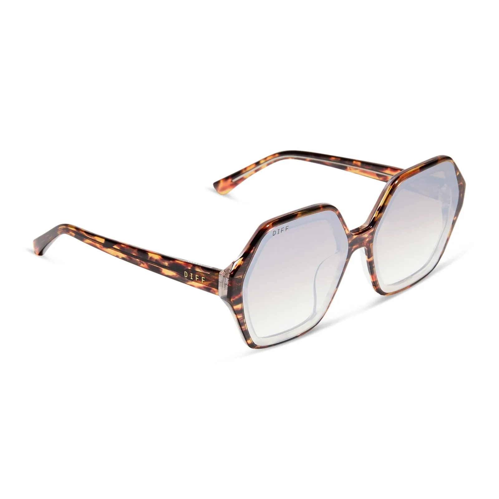 GIGI - WILD TORTOISE + BROWN GRADIENT FLASH SUNGLASSES sold by Diff Eyewear product image thumbnail 2