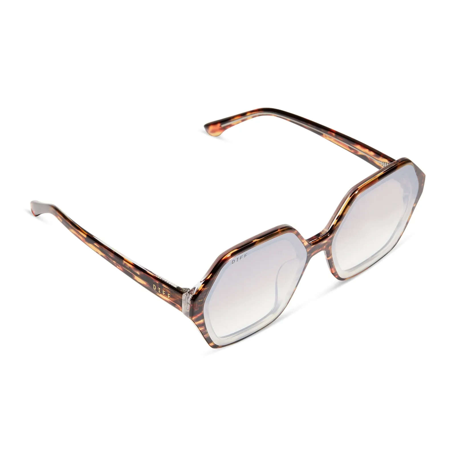 GIGI - WILD TORTOISE + BROWN GRADIENT FLASH SUNGLASSES sold by Diff Eyewear product image thumbnail 4