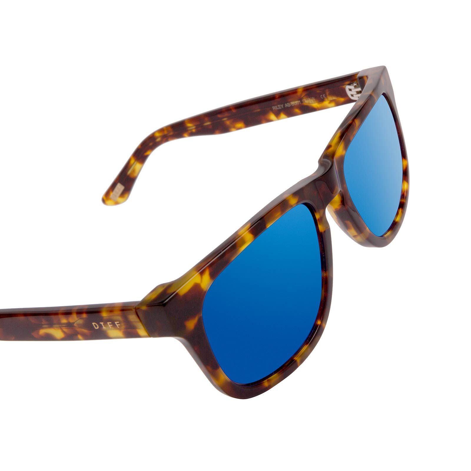 RILEY - AMBER TORTOISE + BLUE MIRROR SUNGLASSES sold by Diff Eyewear product image thumbnail 6