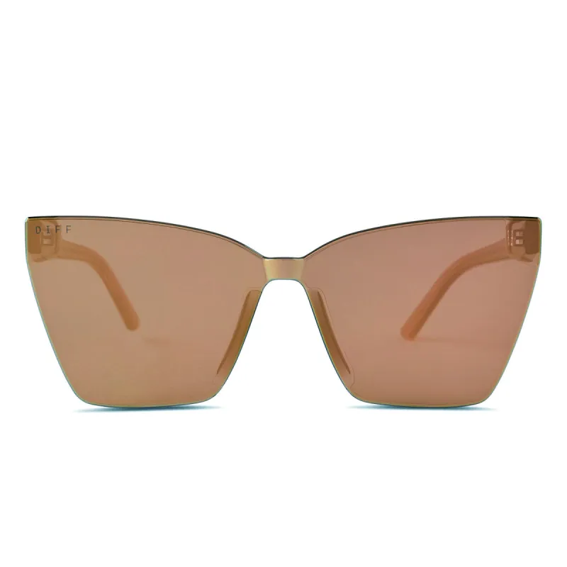 GOLDIE - BROWN SUGAR + BRONZE MIRROR SUNGLASSES sold by Diff Eyewear