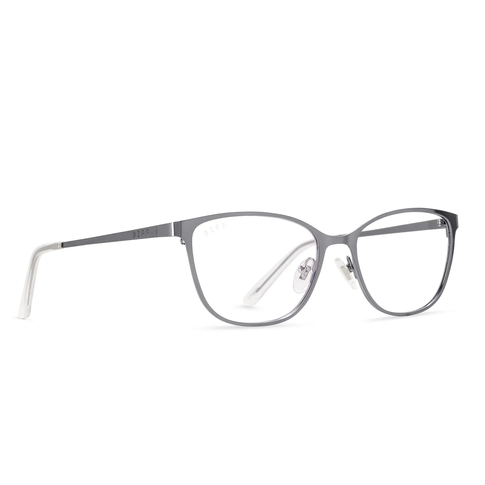 CARMEN - BRUSHED SILVER + BLUE LIGHT TECHNOLOGY GLASSES sold by Diff Eyewear product image thumbnail 2