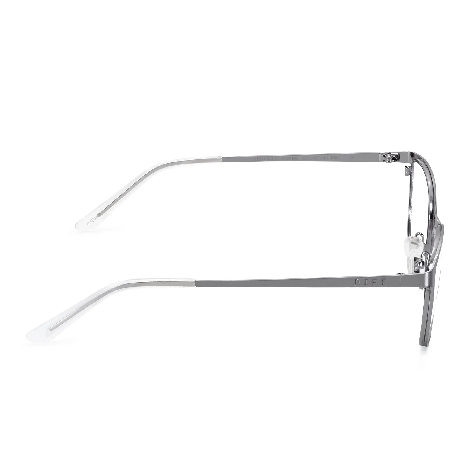 CARMEN - BRUSHED SILVER + BLUE LIGHT TECHNOLOGY GLASSES sold by Diff Eyewear product image thumbnail 4