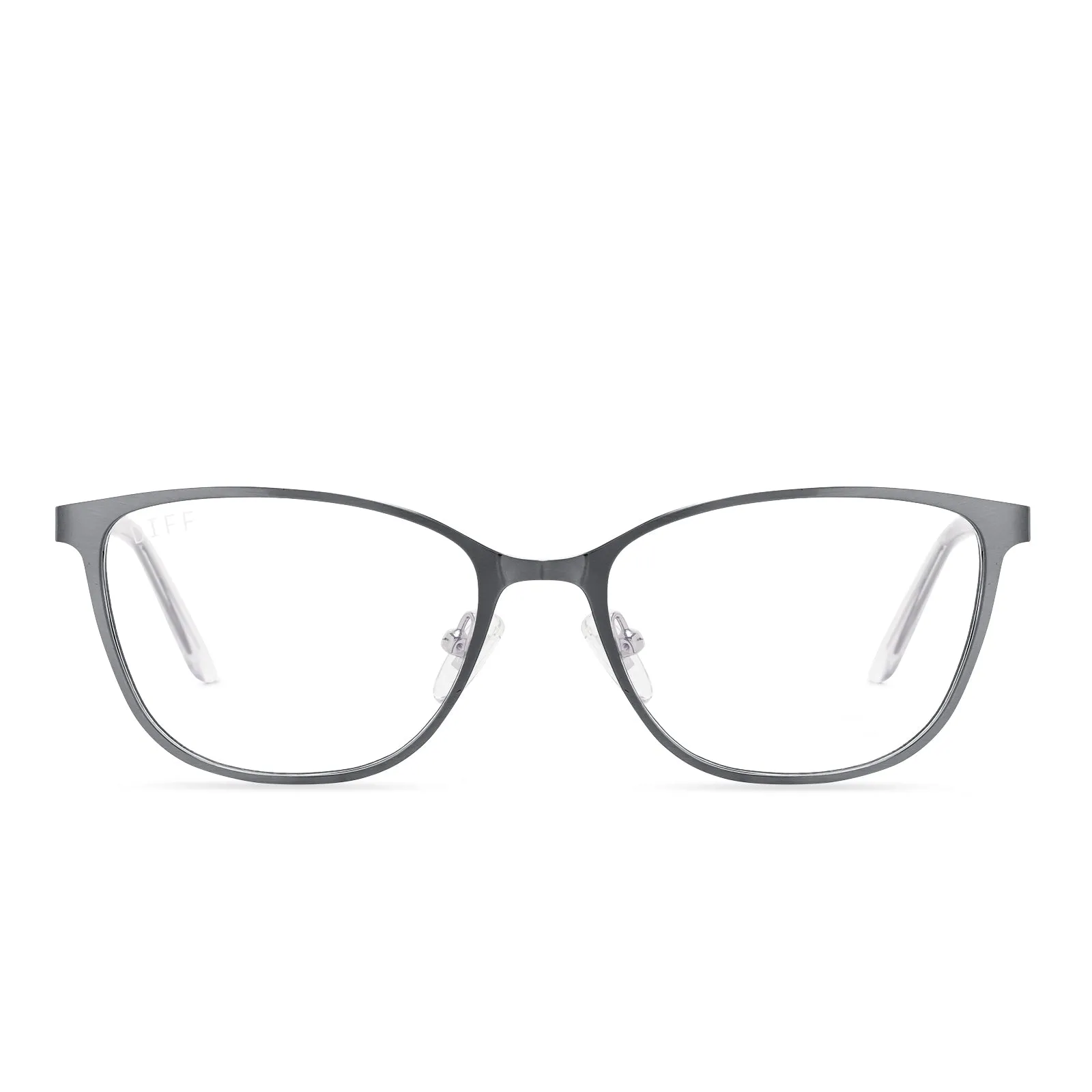 CARMEN - BRUSHED SILVER + BLUE LIGHT TECHNOLOGY GLASSES sold by Diff Eyewear