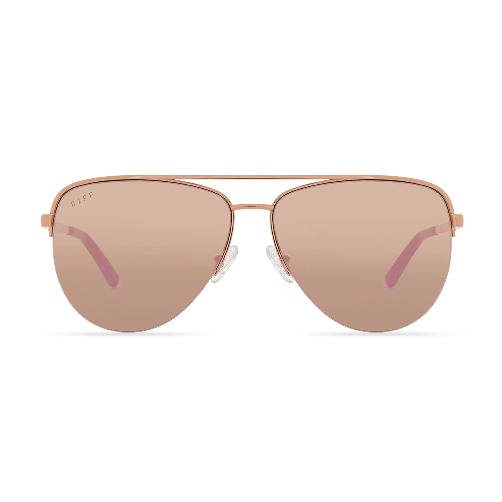 TATE - ROSE GOLD + CHERRY BLOSSOM MIRROR SUNGLASSES sold by Diff Eyewear