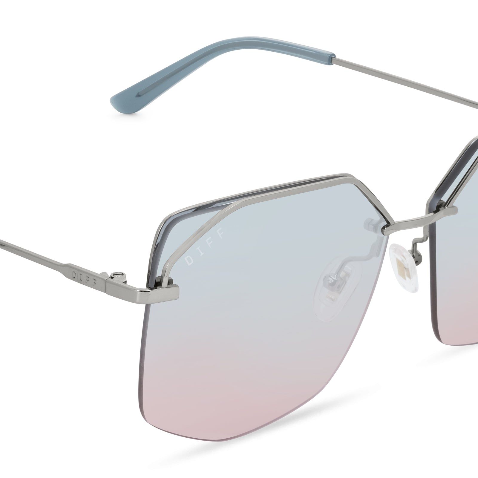BREE - SILVER + BLUE TO LAVENDER FLASH SUNGLASSES sold by Diff Eyewear product image thumbnail 3