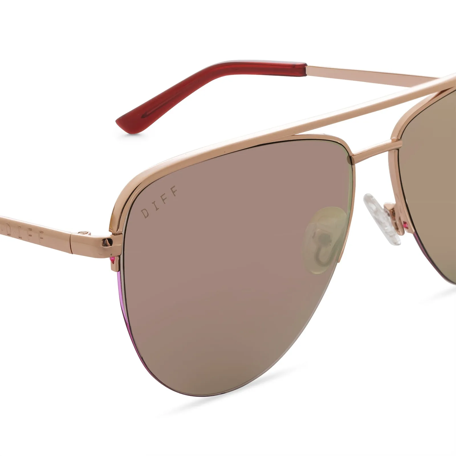 TATE - ROSE GOLD + CHERRY BLOSSOM MIRROR SUNGLASSES sold by Diff Eyewear product image thumbnail 3