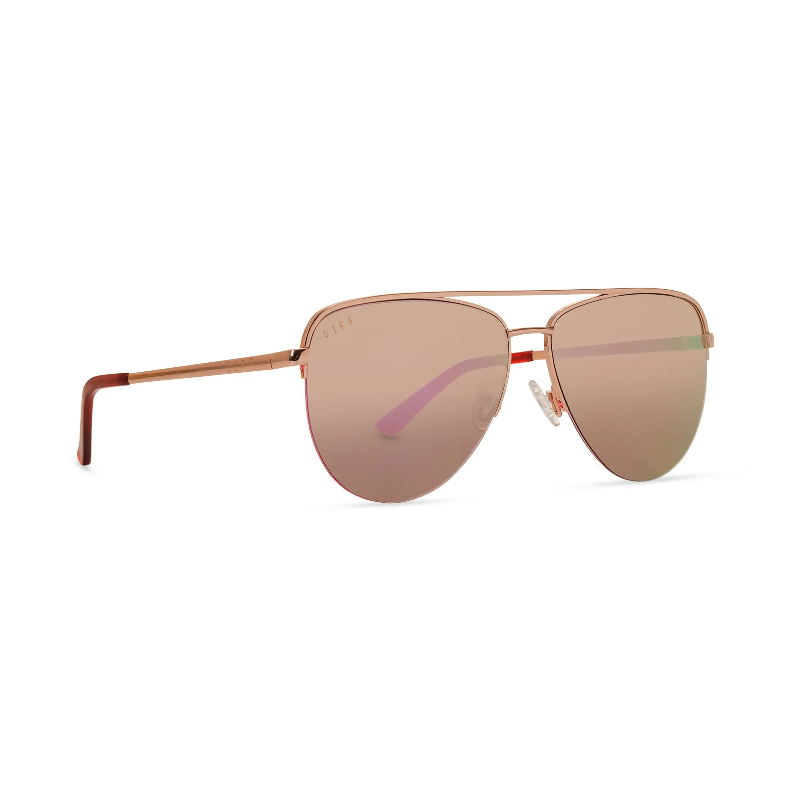 TATE - ROSE GOLD + CHERRY BLOSSOM MIRROR SUNGLASSES sold by Diff Eyewear product image thumbnail 2