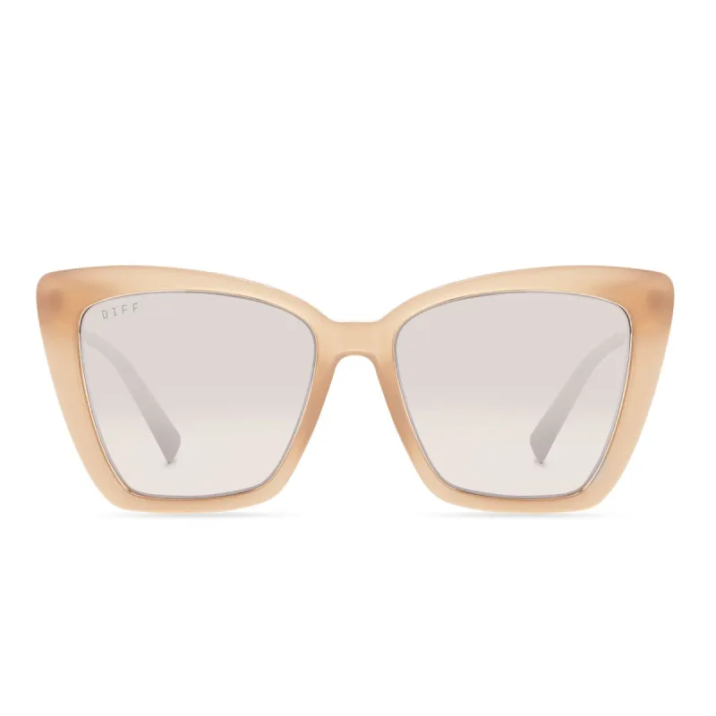 BECKY IV - RUSTIQUE + BEIGE MIRROR LENS SUNGLASSES sold by Diff Eyewear