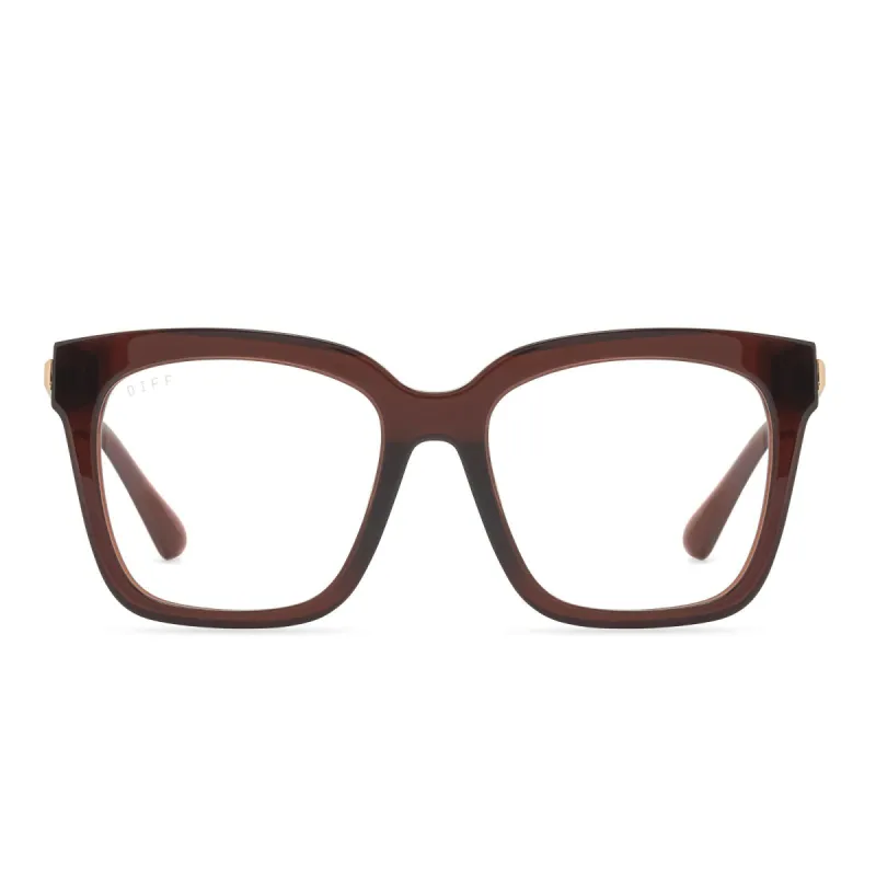 BELLA - CHESTNUT CRYSTAL + BLUE LIGHT TECHNOLOGY GLASSES sold by Diff Eyewear