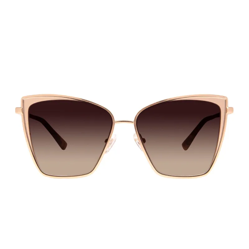 BECKY - BRUSHED GOLD MOCHA TORTOISE + COFFEE GRADIENT SUNGLASSES sold by Diff Eyewear
