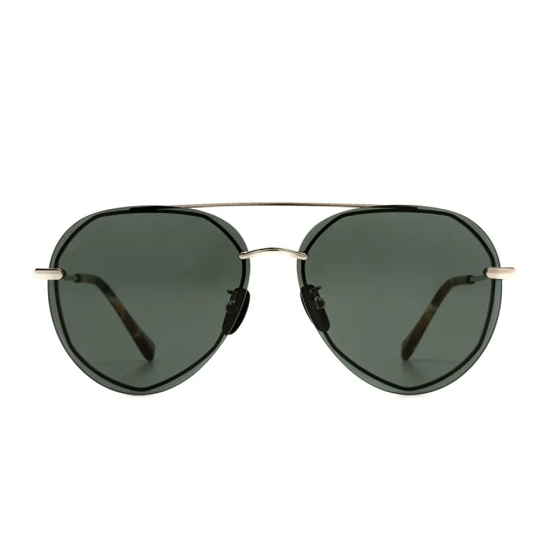 LENOX - SILVER WITH SEA TORTOISE TIPS + G15 SUNGLASSES sold by Diff Eyewear